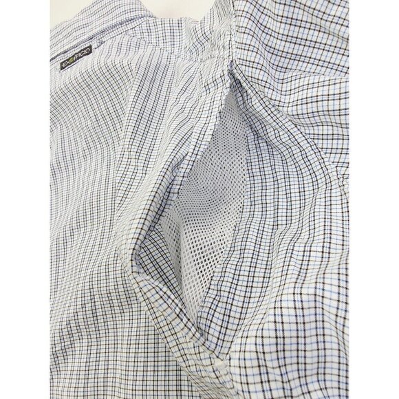Exofficio Insect Shield Size Medium (8-10) Womens White Blue Brown Check Shirt - Picture 7 of 15